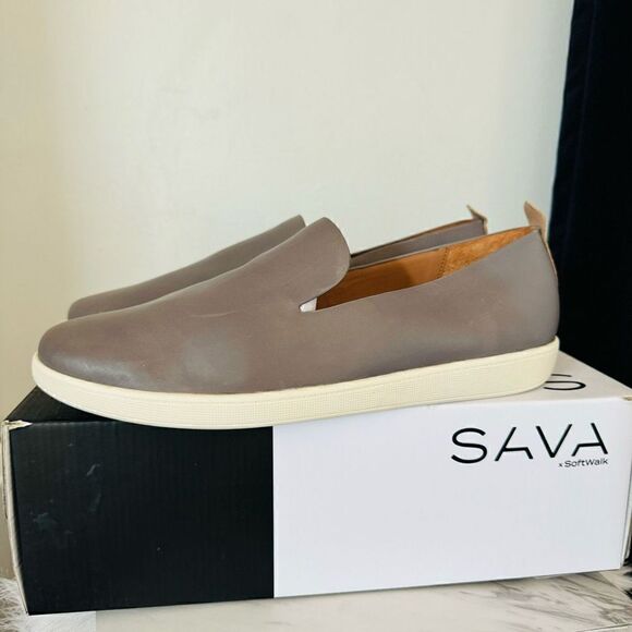 SAVA Nell Flat Italian Leather Slip on Shoe, Size 11.5/12, Euro 42, Gray, NWT - Picture 3 of 16